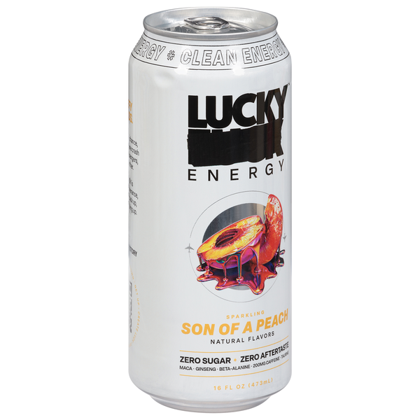 slide 1 of 1, Lucky Energy Son Of A Peach, 16 oz