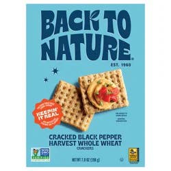 Back to Nature Cracked Black Pepper Harvest Whole Wheat Crackers