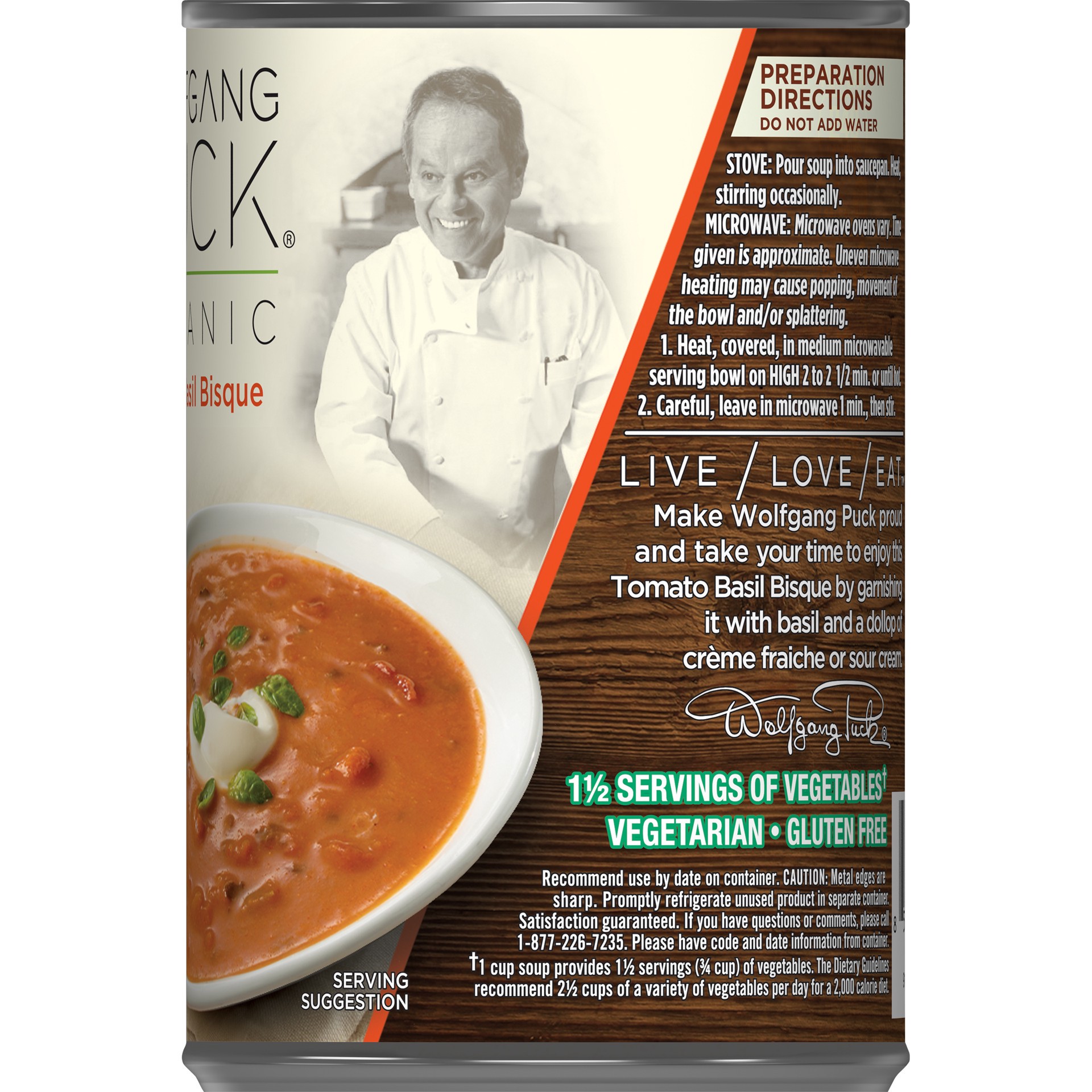 slide 4 of 5, Wolfgang Puck Organic Classic Tomato With Basil Soup, 14.5 fl oz