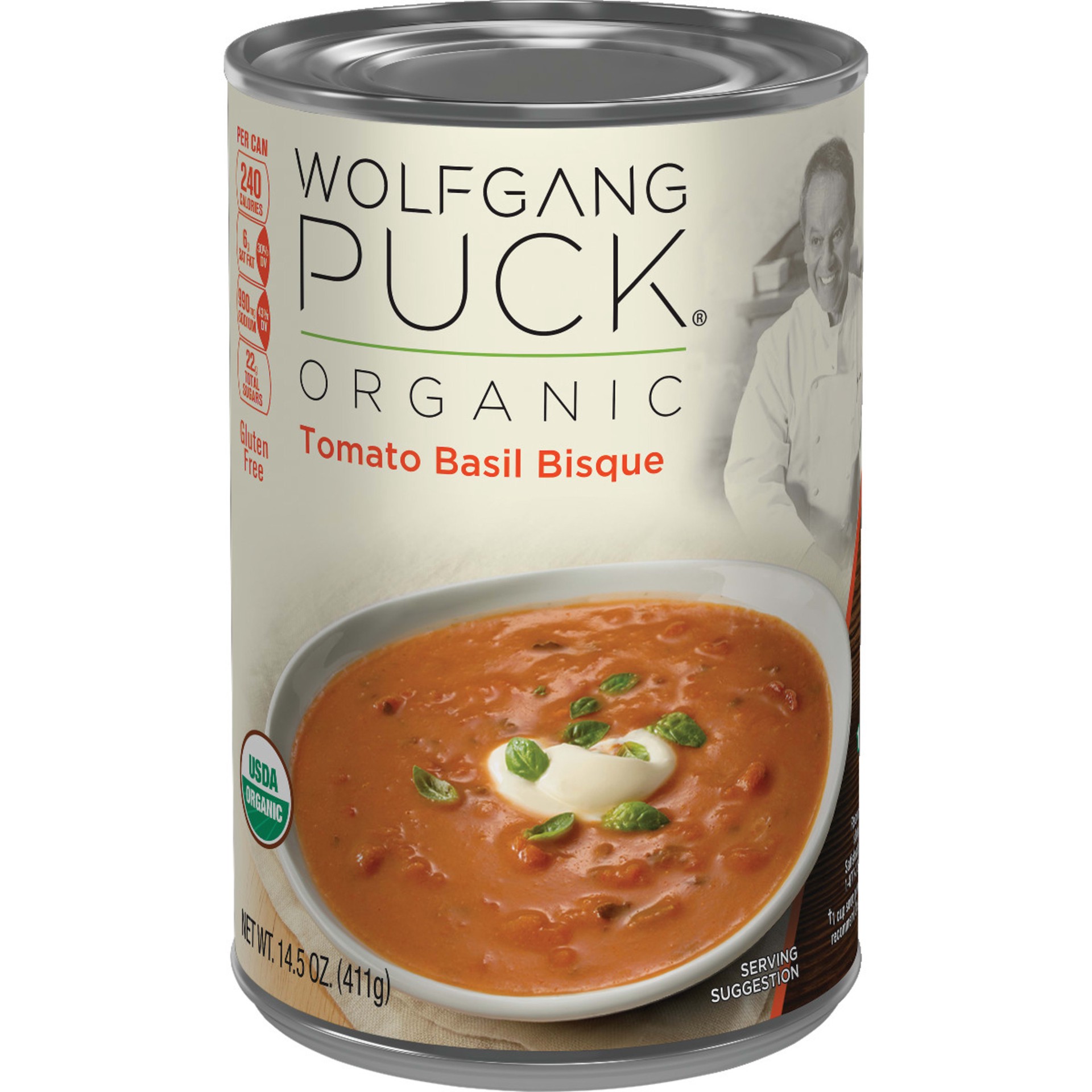 slide 1 of 5, Wolfgang Puck Organic Classic Tomato With Basil Soup, 14.5 fl oz