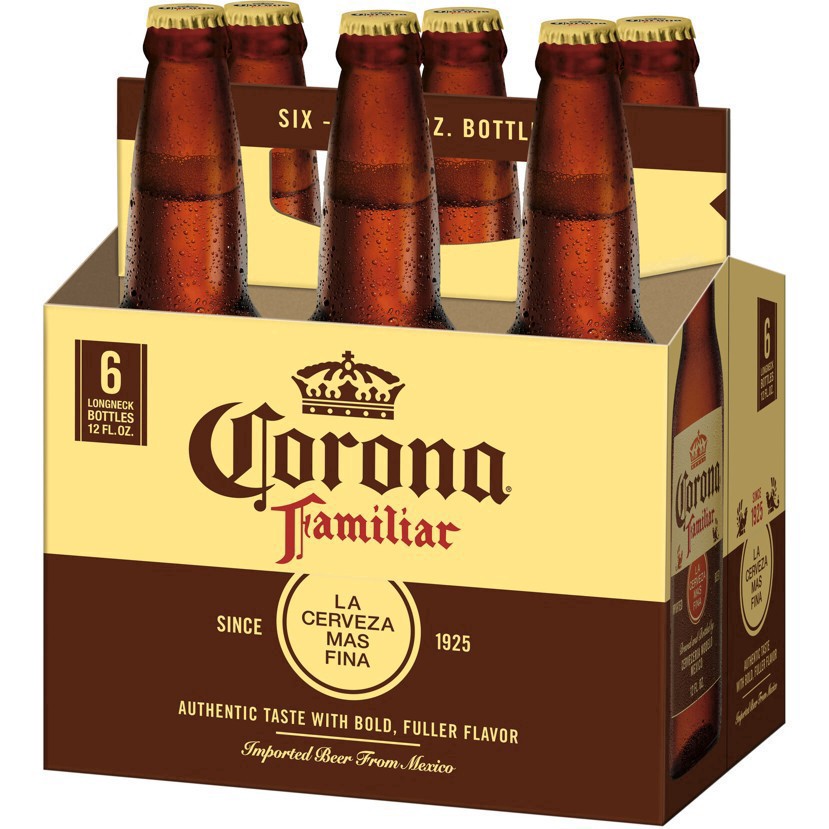 slide 3 of 32, Corona Familiar Mexican Lager Import Beer, 6 pk 12 fl oz Bottles, 4.8% ABV, 72 fl oz