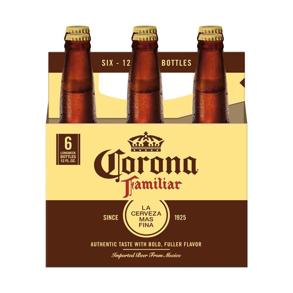 slide 29 of 32, Corona Familiar Mexican Lager Import Beer, 6 pk 12 fl oz Bottles, 4.8% ABV, 72 fl oz