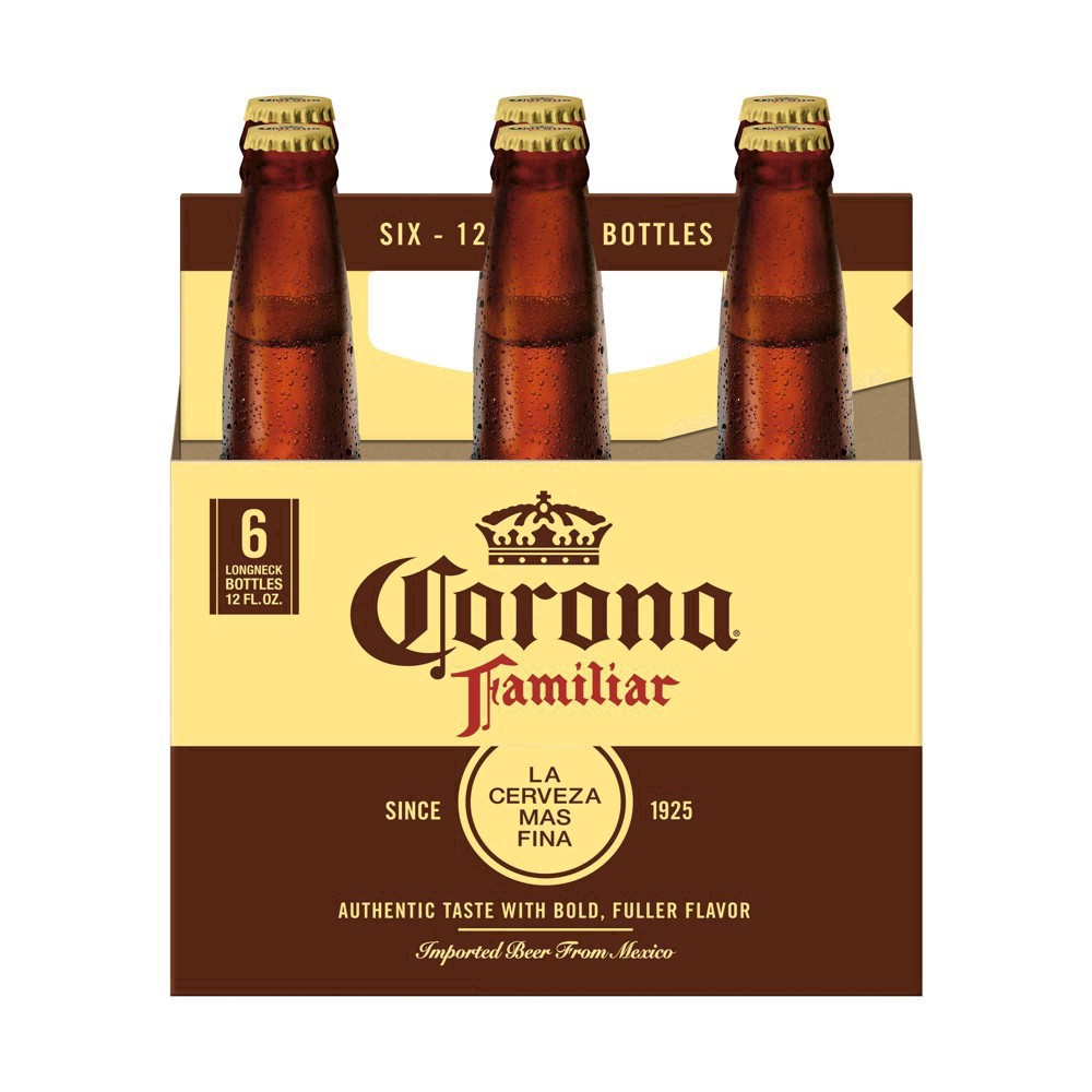 slide 31 of 32, Corona Familiar Mexican Lager Import Beer, 6 pk 12 fl oz Bottles, 4.8% ABV, 72 fl oz