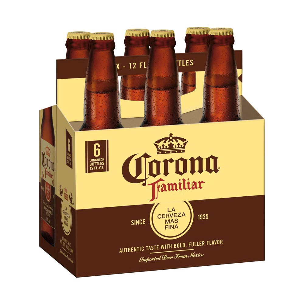 slide 8 of 32, Corona Familiar Mexican Lager Import Beer, 6 pk 12 fl oz Bottles, 4.8% ABV, 72 fl oz