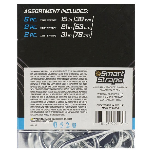 slide 2 of 5, Smartstraps Tarp Strap Value Pack Assortment, 10 ct