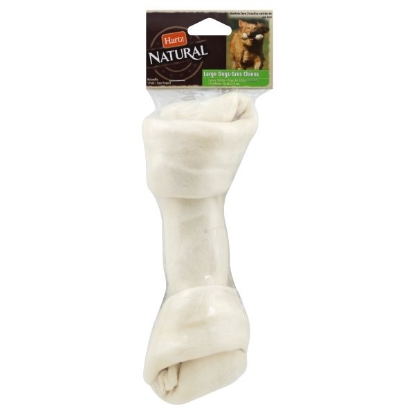 slide 1 of 1, Hartz Rawhide Bone Natural For Large Dogs, 1 ct