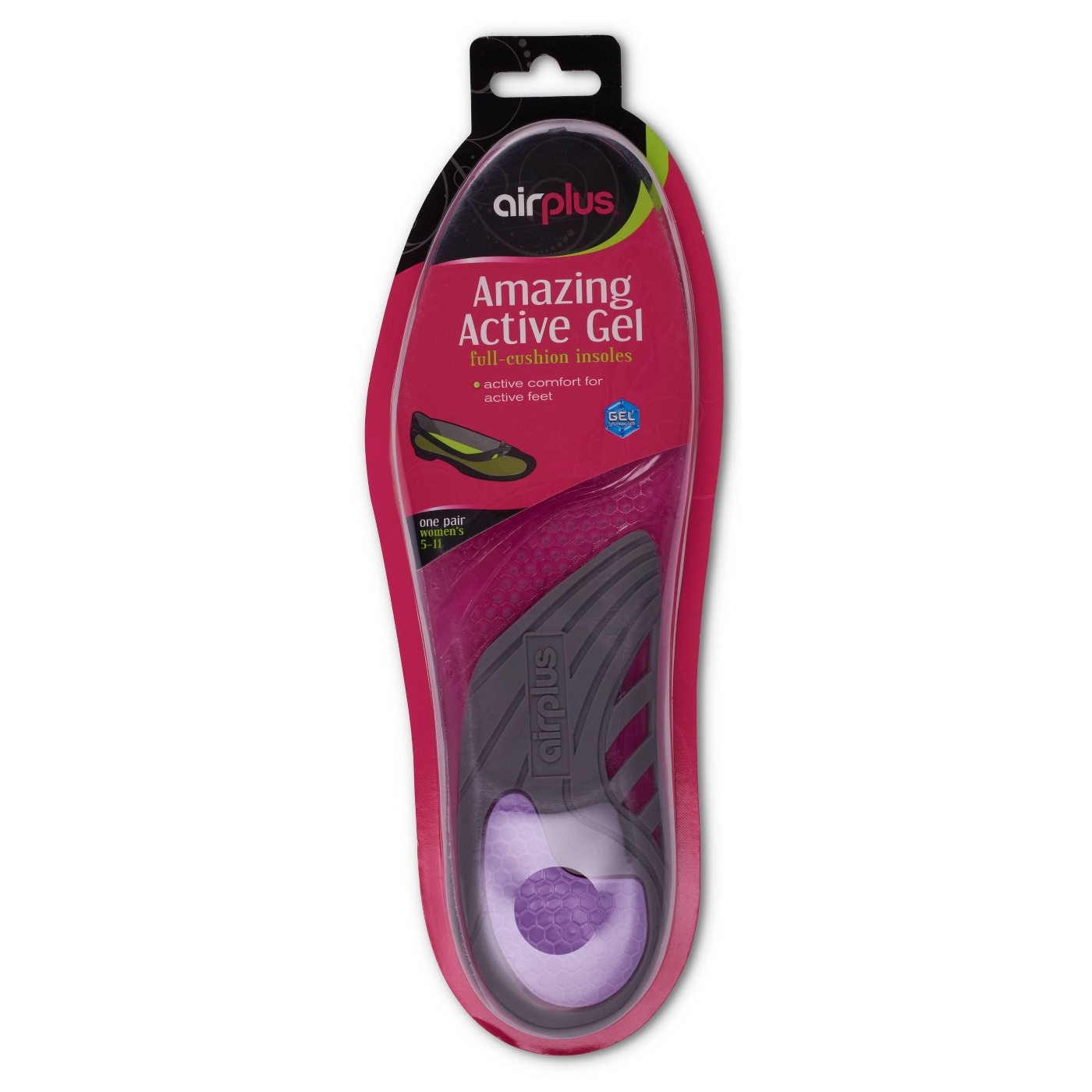 slide 1 of 1, Airplus Amazing Active Gel Full-Cushion Insoles, Womens 5-11, 1 ct