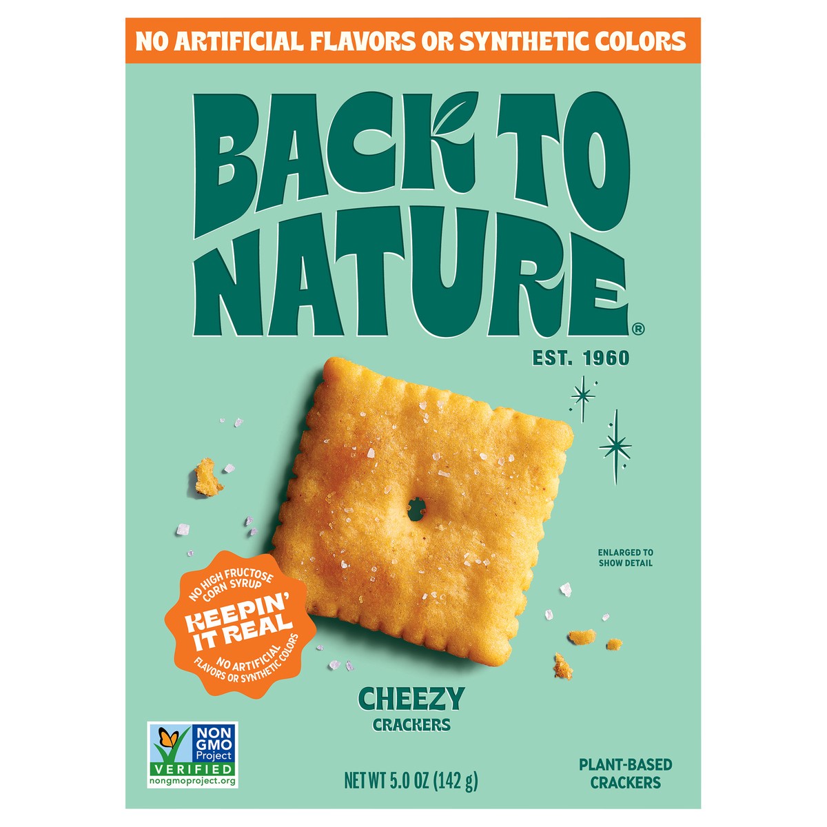 slide 1 of 13, Back to Nature Cheezy Crackers, 5 oz