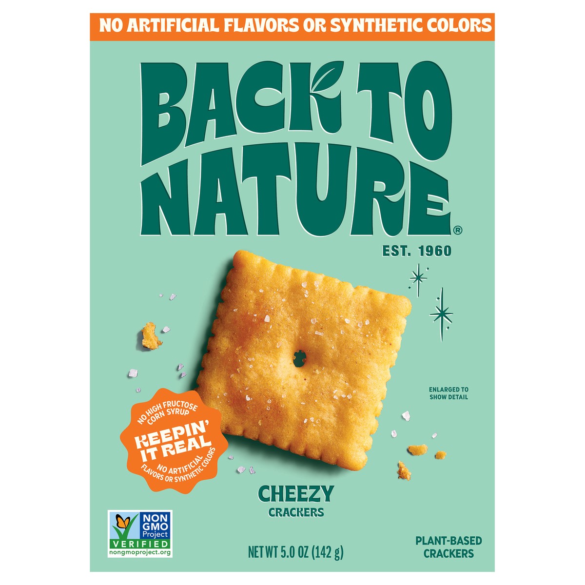 slide 1 of 13, Back to Nature Cheezy Crackers, 5 oz
