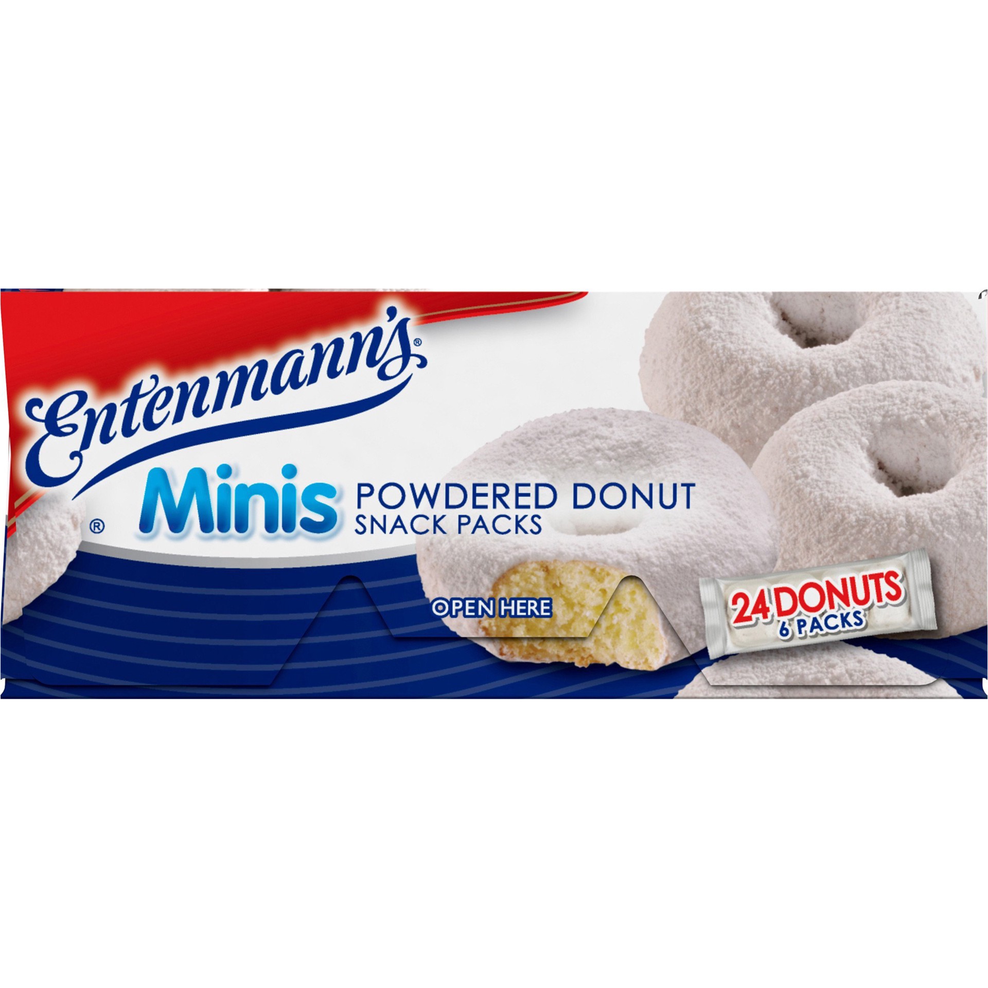 slide 3 of 5, Entenmann's Pop'ettes Powdered Sugar Mini Donuts, 6 packs, 12 oz, 6 ct