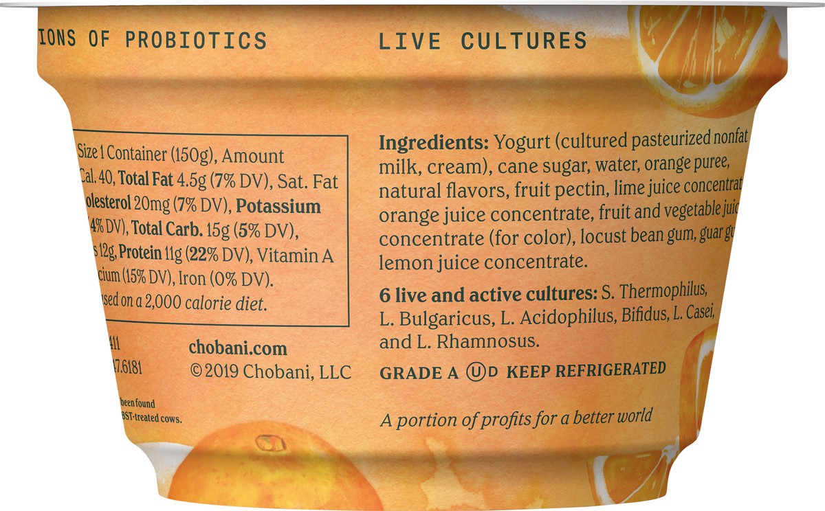 slide 8 of 10, Chobani Orange Greek Yogurt Blended, 5.3 oz