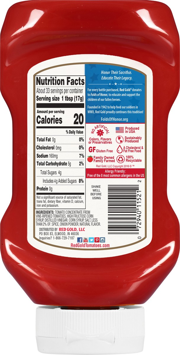 slide 11 of 11, Red Gold Tomato Ketchup 20 oz. Bottle, 20 oz