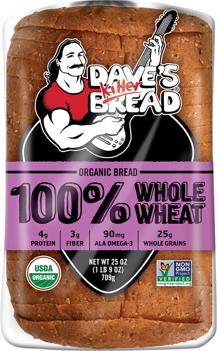 slide 2 of 8, Dave's Killer Bread 100% Whole Wheat Organic, 25 oz