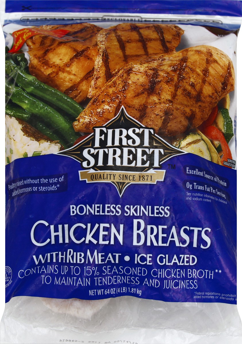 slide 4 of 6, First Street Boneless Skinless Chicken Breast, 4 lb