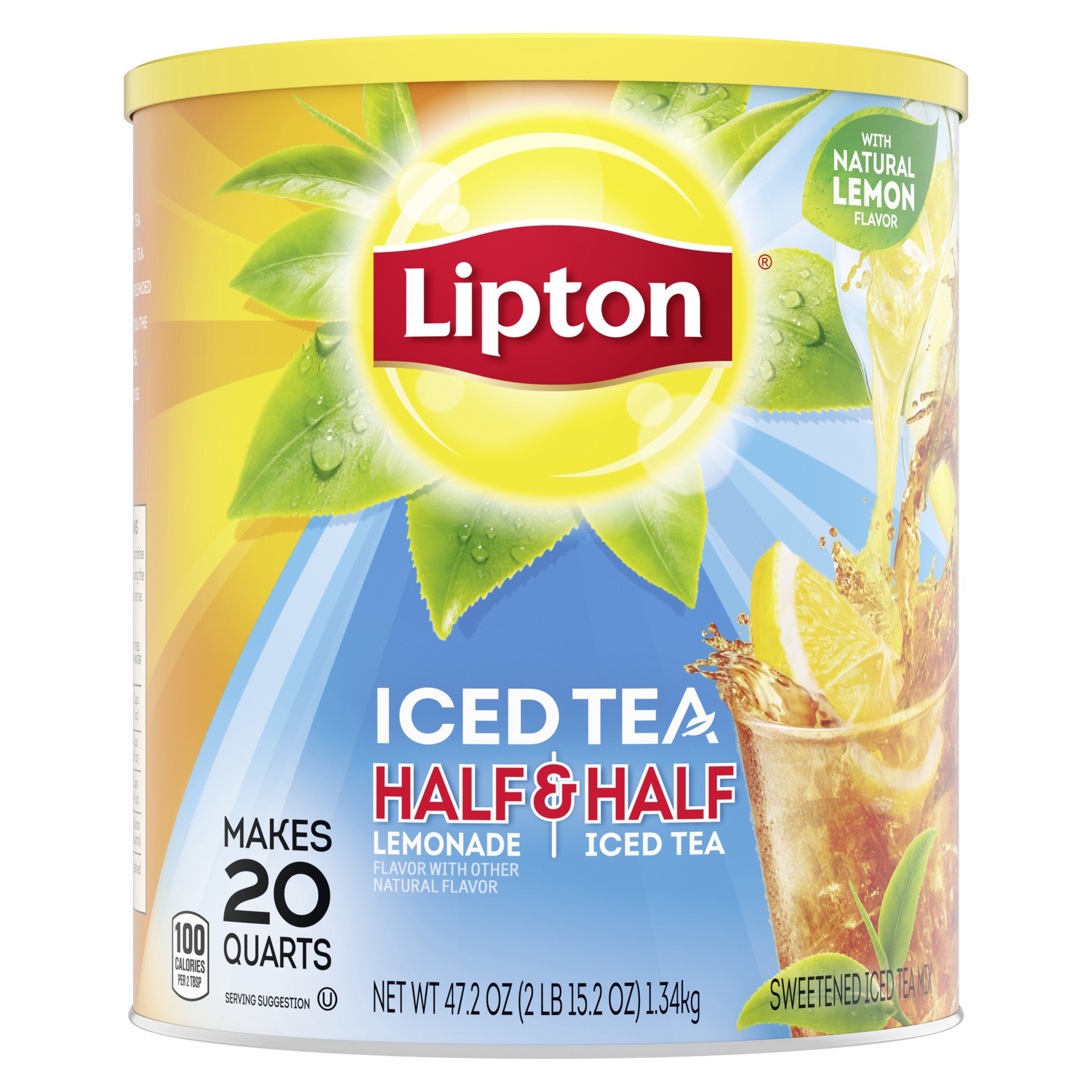 slide 1 of 4, Lipton Iced Tea Mix Half & Half Lemonade Iced Tea, 20 QT, 20 qt