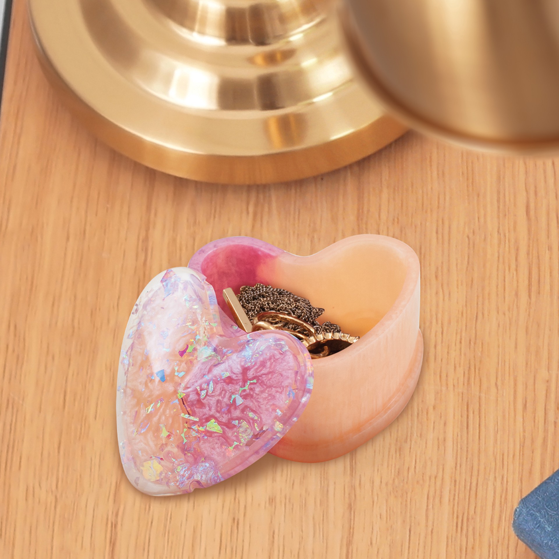 slide 7 of 8, Trinket Box Silicone Mold Set By Craft Smart, 3.15 in x 3.15 in x 1.46 in