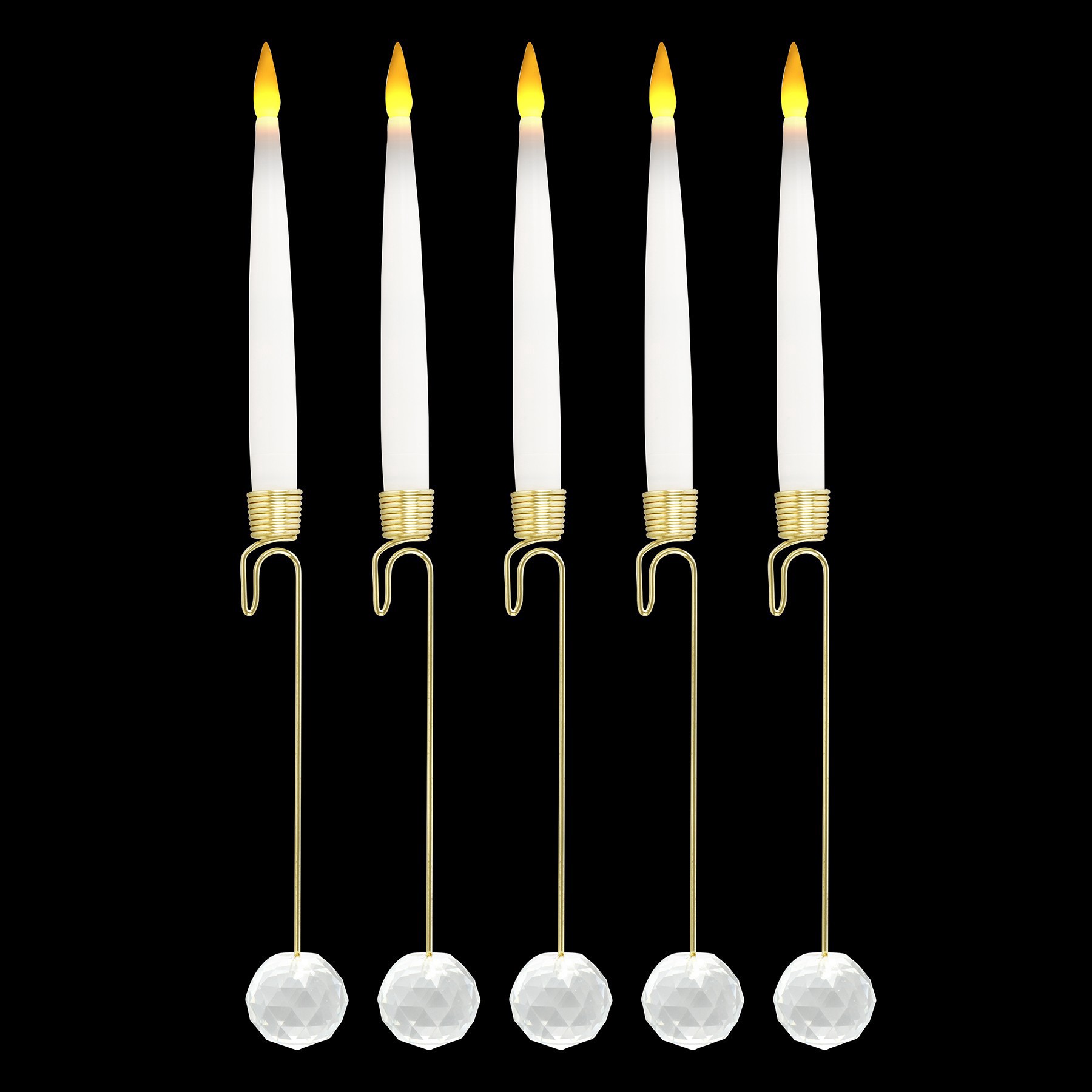 slide 2 of 2, 5ct. Warm White Led Crystal Drop Lighted Flickering Candles With Remote By Ashland, 5 ct
