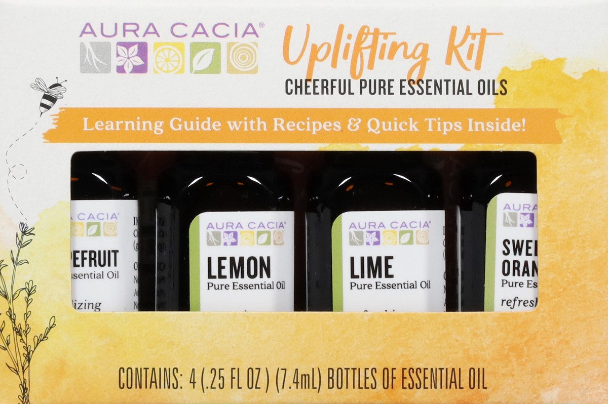 slide 4 of 11, Aura Cacia Uplifting Kit Essential Oils Bottle 4 ea, 4 ct