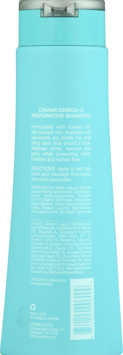 slide 6 of 6, For the Love of Hair Omega-3 Restorative Caviar Shampoo, 10.1 fl oz