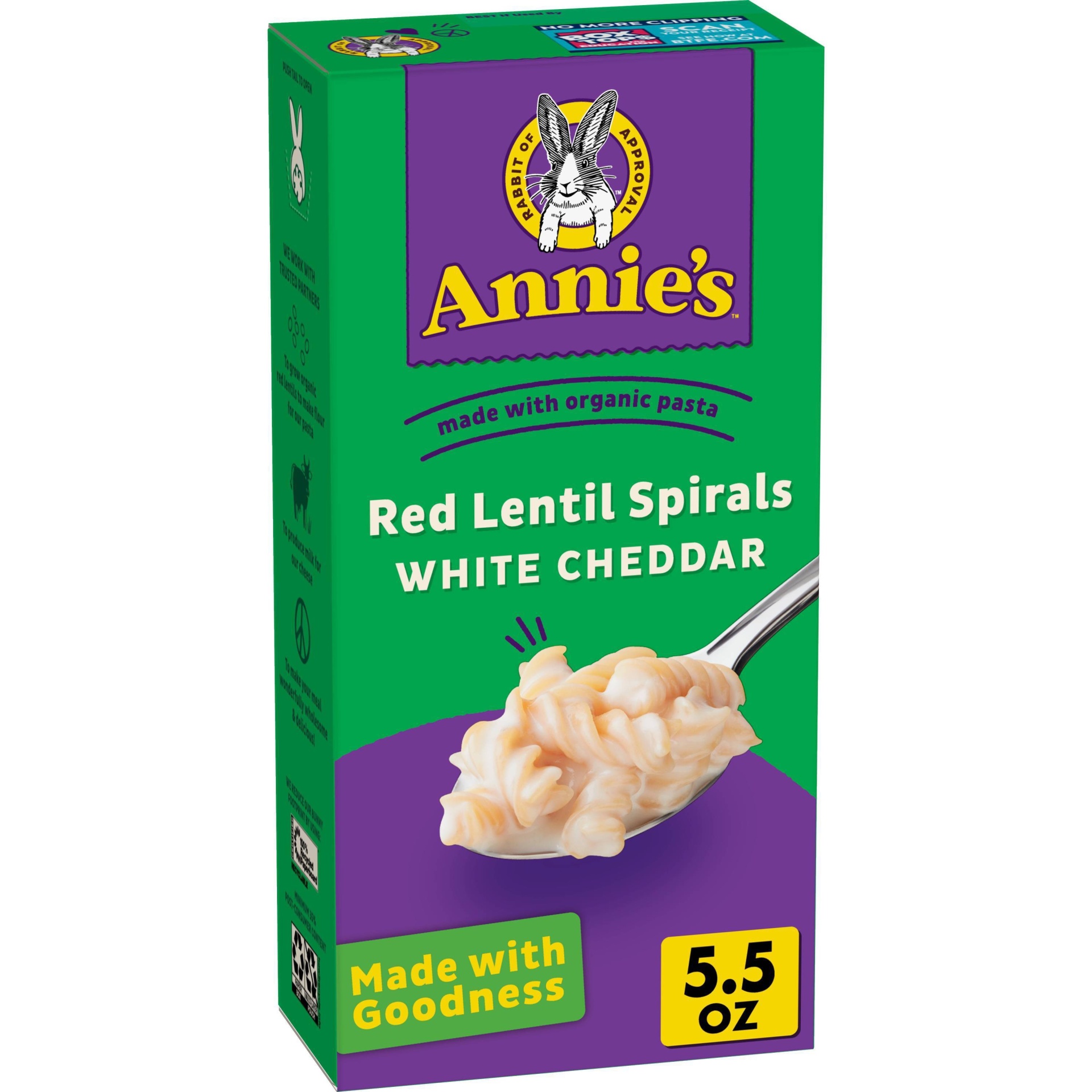 slide 1 of 1, Annie's Vegetarian Red Lentil White Cheddar Macaroni & Cheese, 5.5 oz