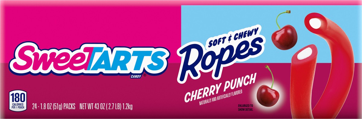 slide 11 of 12, SweeTARTS 71924 159435 Soft & Chewy Ropes Cherry Punch 1.8 oz x 24 ct DRT, 24 ct