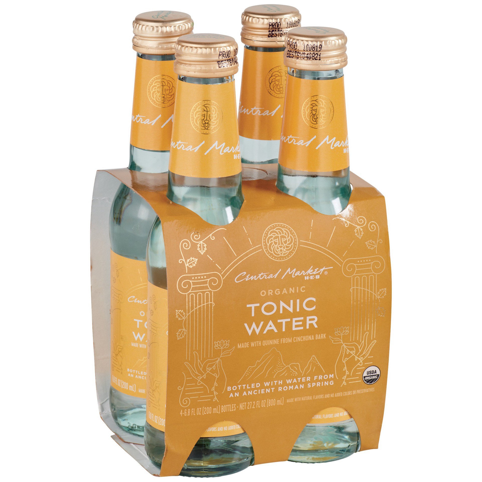 slide 1 of 1, Central Market Organic Tonic Water 6.8 oz, Glass Bottles, 4 ct