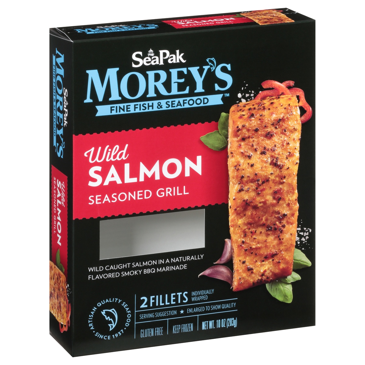 slide 2 of 11, Morey's Wild Salmon Seasoned Grill, 10 oz