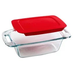 Pyrex Easy GrabLoaf Dish with Red Plastic Cover