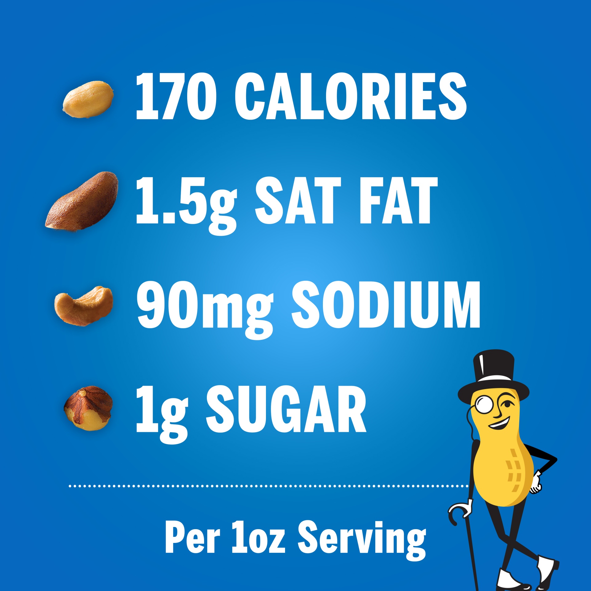 slide 4 of 15, Planters Mixed Nuts Less Than 50% Peanuts with Peanuts, Almonds, Cashews, Hazelnuts & Pecans, 10.3 oz