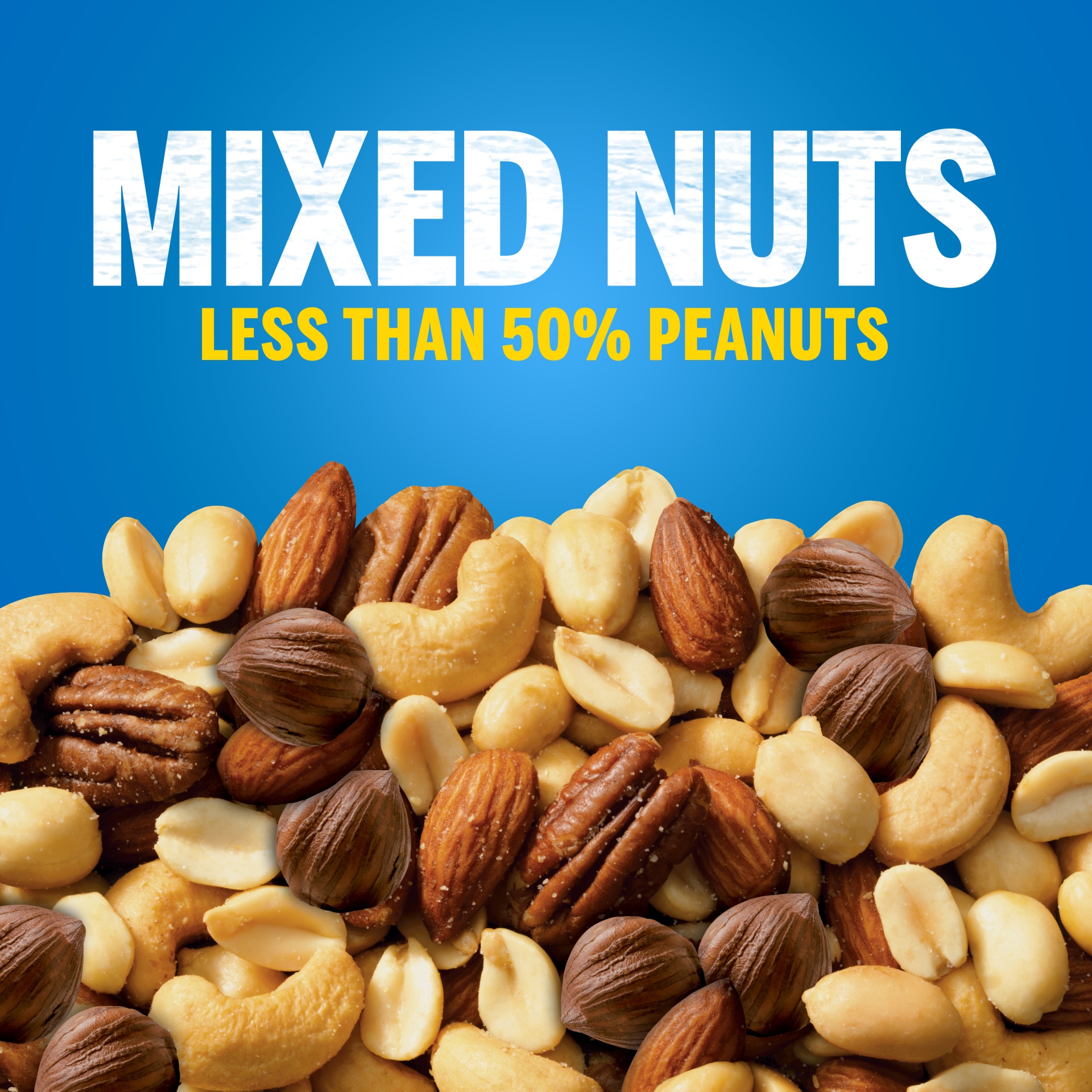 slide 7 of 15, Planters Mixed Nuts Less Than 50% Peanuts with Peanuts, Almonds, Cashews, Hazelnuts & Pecans, 10.3 oz