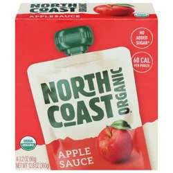 North Coast Organic Apple Applesauce - 4 x 3.2 oz Pouches