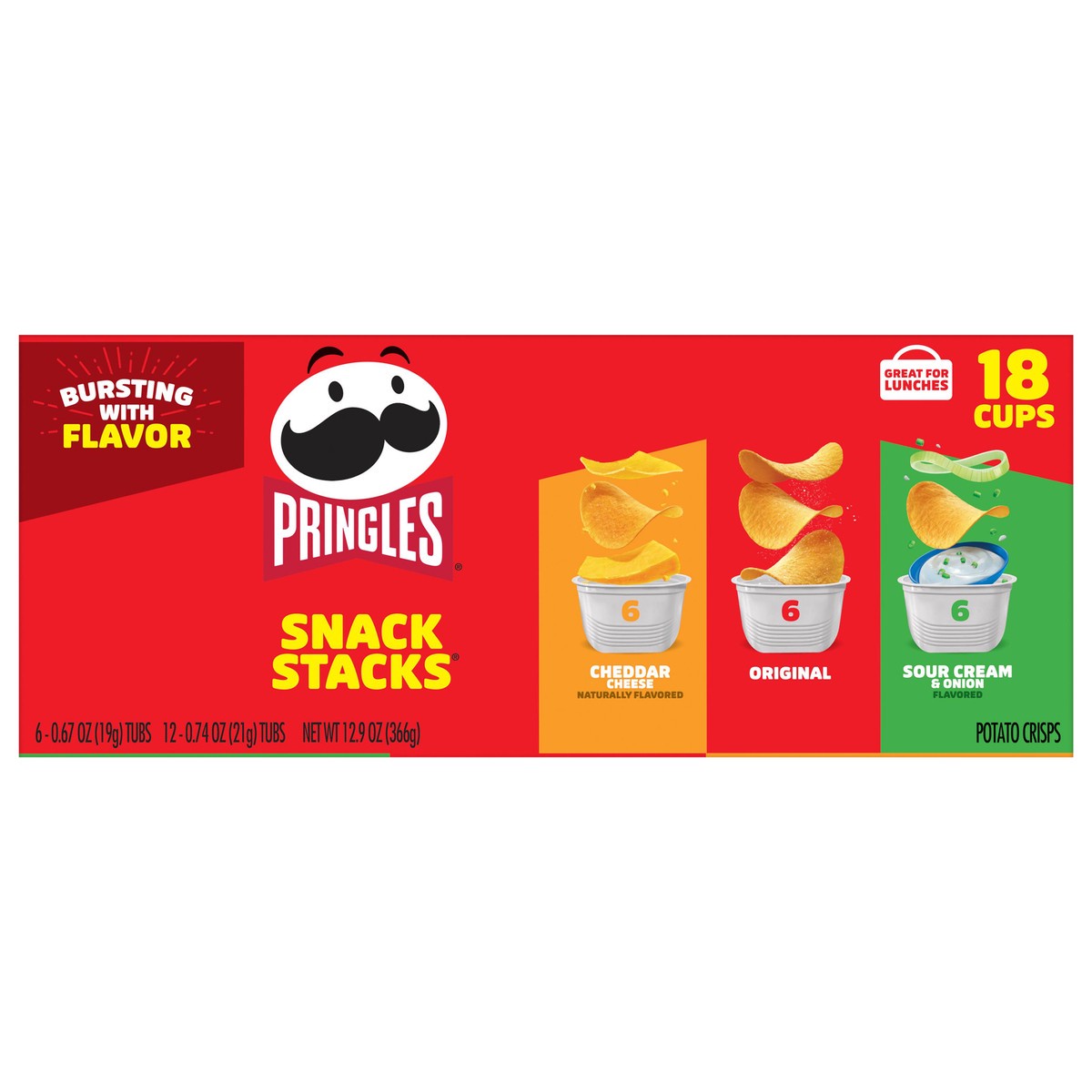 slide 1 of 8, Pringles Snack Stacks Potato Crisps Variety Pack , 18 ct