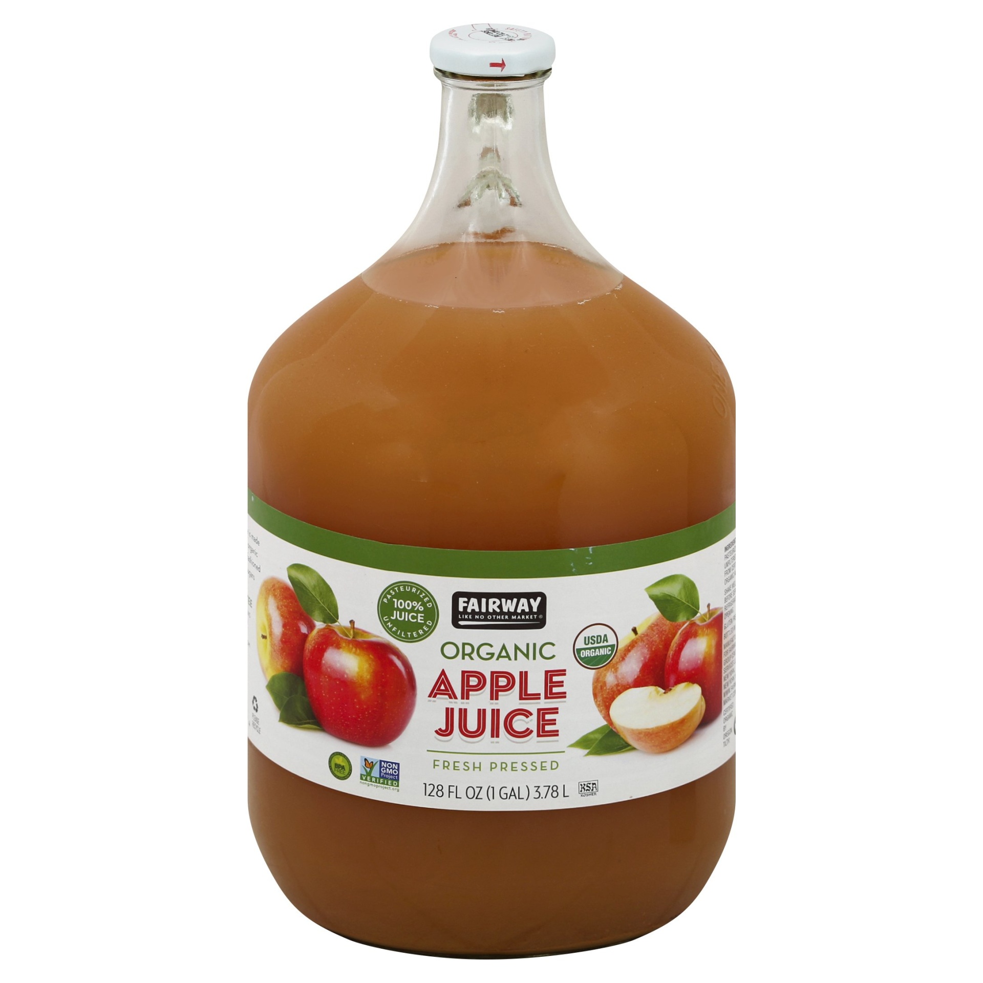 slide 1 of 1, Fairway Organic Apple Juice, 1 gal