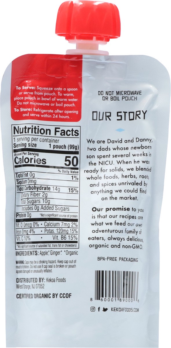 slide 11 of 13, Kekoa Foods Organic Apple & Ginger Baby Food 3.5 oz, 3.5 oz