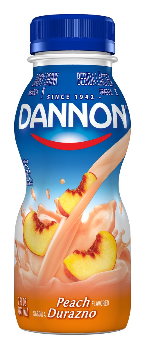 slide 1 of 2, Dannon Peach Dairy Drink, 7 fl oz