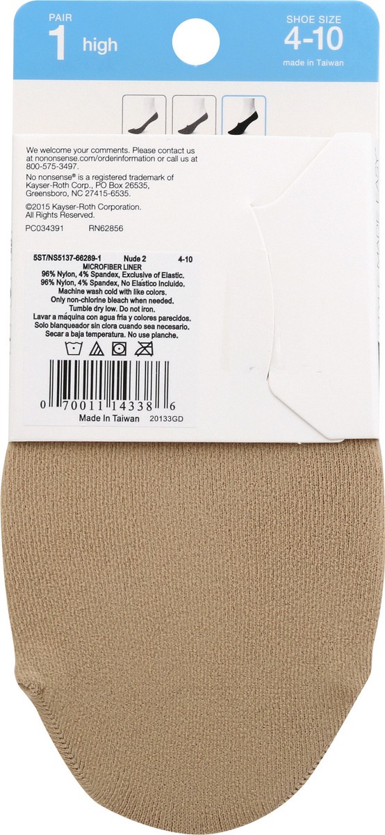 slide 2 of 10, No Nonsense Nude Hidden Cotton Liner, 1 ct