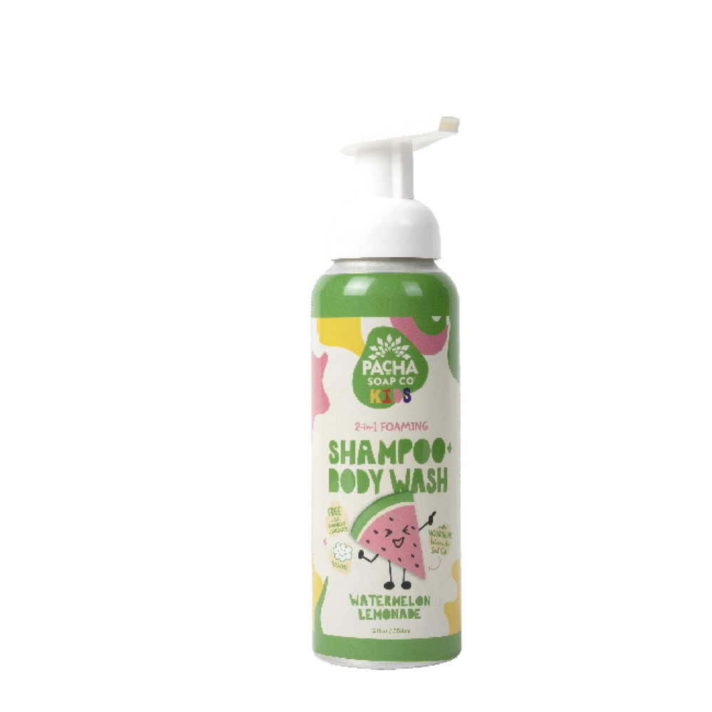 slide 1 of 2, Pacha Soap Co. Kids Watermelon Lemonade 2-In-1 Foaming Shampoo & Body Wash, 12 fl oz