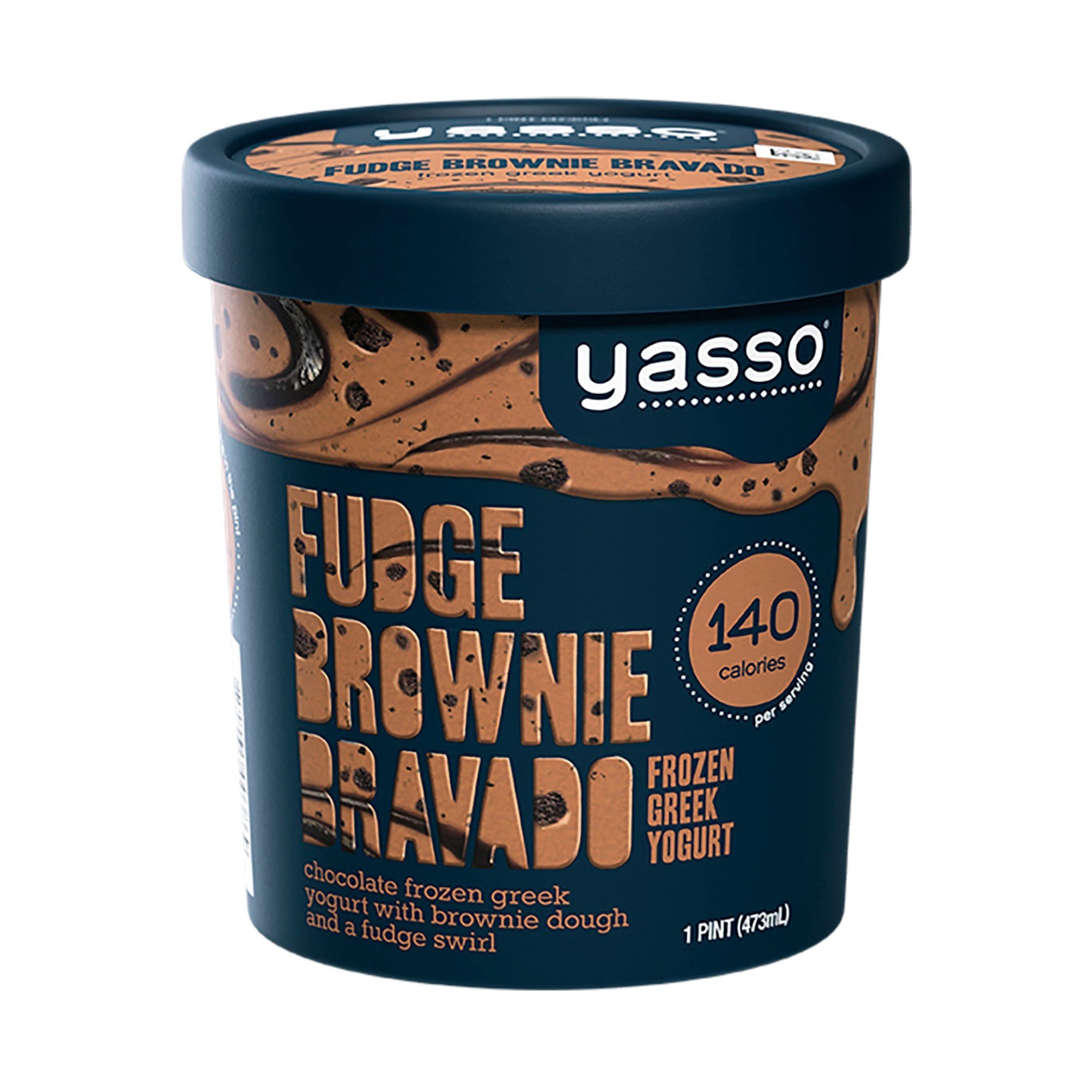 slide 1 of 1, Yasso Fudge Brownie Bravado Frozen Greek Yogurt, 1 pint