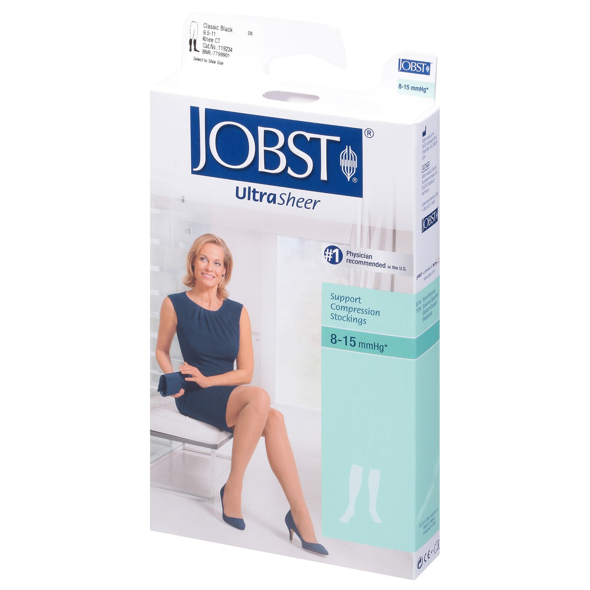slide 6 of 9, Jobst UltraSheer Womens Classic Black 8-15 mmHg Women Support Compression Stockings 1 ea, 1 ct