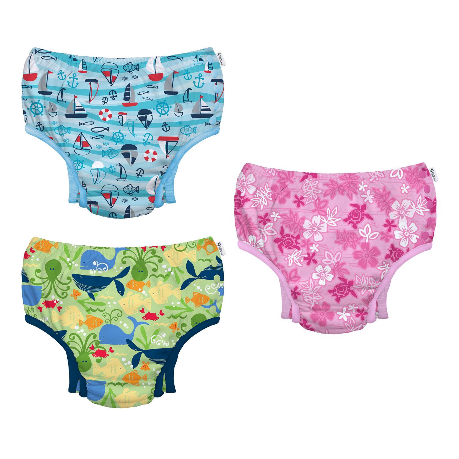 slide 1 of 1, Green Sprouts Swim Diaper Prints Snap Assortment 3t, 3t
