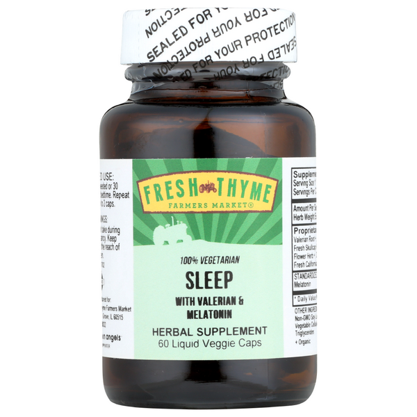 slide 1 of 1, Fresh Thyme Sleep With Valerian And Melatonin, 60 ct