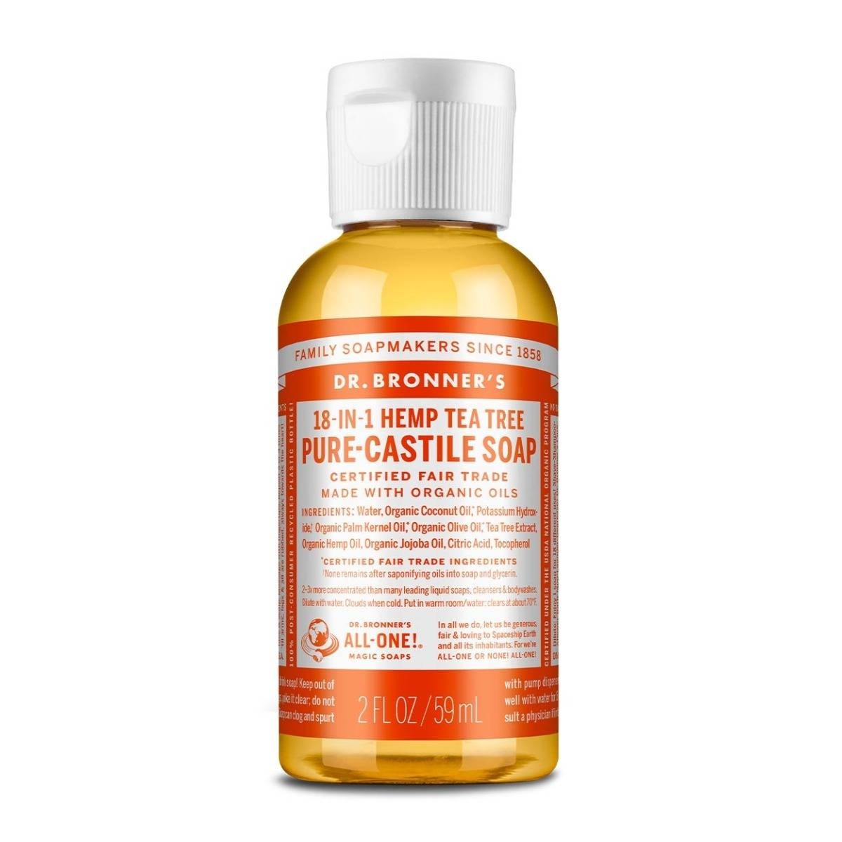 slide 1 of 1, Dr. Bronner's Magic Tea Tree Castile Liquid Soap, 2 fl oz