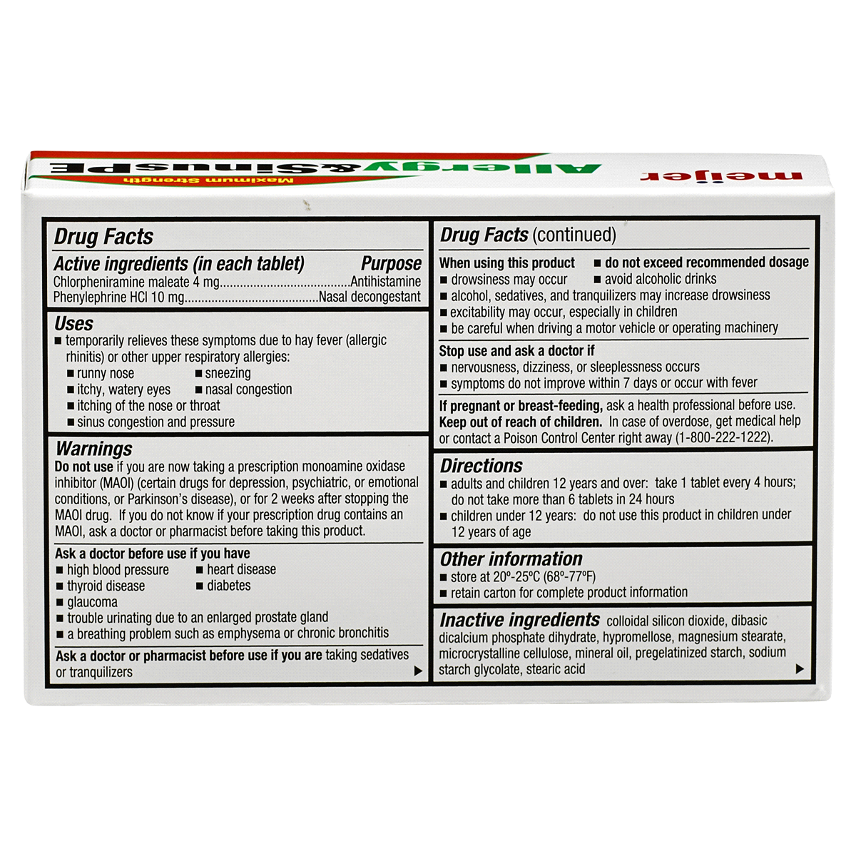 slide 2 of 2, Meijer Allergy And Sinus Tablets, 24 ct