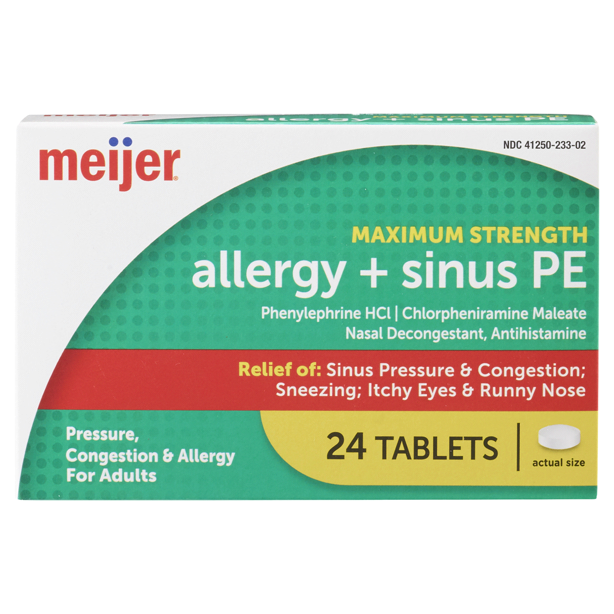 slide 1 of 2, Meijer Allergy And Sinus Tablets, 24 ct