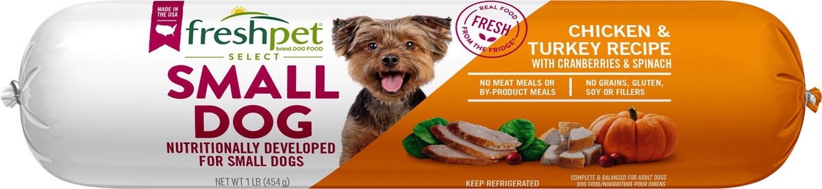 slide 3 of 3, Freshpet Healthy & Natural Dog Food, Small Dog Fresh Chicken & Turkey Roll, 1 lb