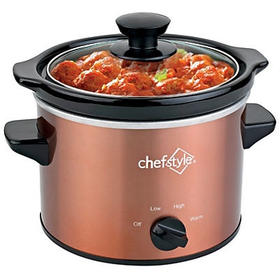 slide 1 of 1, chefstyle 2 Quart Copper Slow Cooker, 1 ct