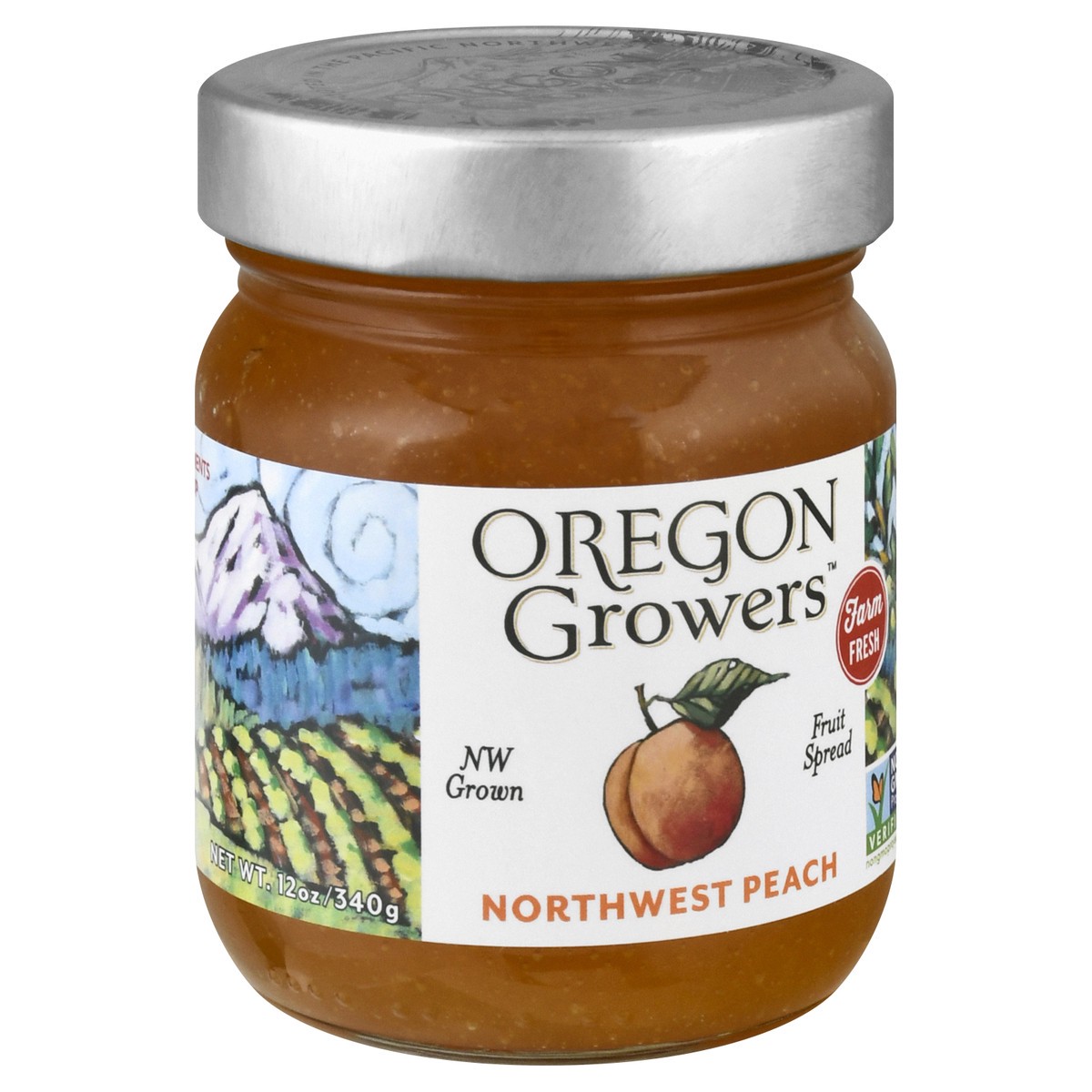 slide 3 of 12, Oregon Growers Northwest Peach Fruit Spread 12 oz, 