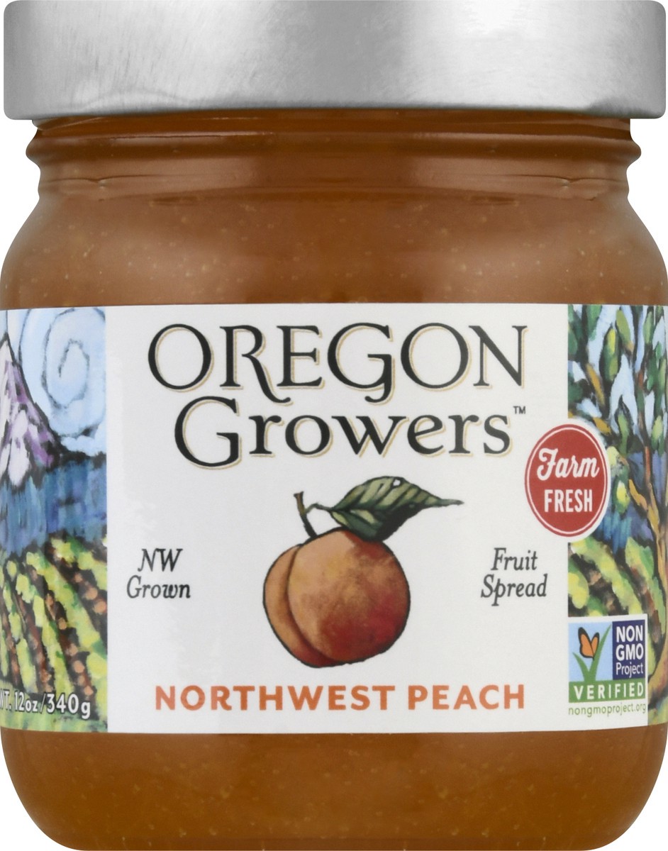 slide 4 of 12, Oregon Growers Northwest Peach Fruit Spread 12 oz, 