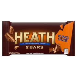 HEATH Milk Chocolate English Toffee Candy, 2.8 oz, King Size Pack (2 Pieces)