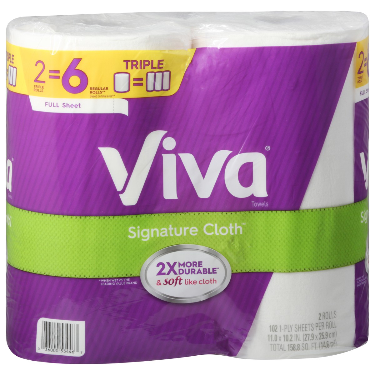 slide 1 of 9, Viva Signature Cloth Full Sheet Regular Rolls 1-Ply Towels 2 ea, 2 ct